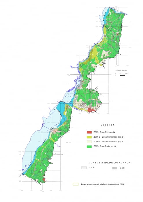 Subsídios para extração 2 Mapa do modelo de zoneamento mineral regional, com a classificação feita pelo IPT em zonas preferenciais, controladas e bloqueadas