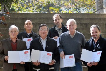 Vencedores do primeiro ranking: da esq. para a dir, Fulvio Vittorino; Marsis Cabral Jr.; Geraldo José Zenid; João Batista Ferreira Neto; Ercio Thomaz e Ricardo Rezende Zucchini