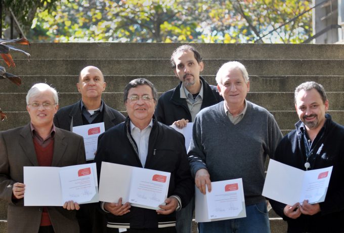 Vencedores do primeiro ranking: da esq. para a dir, Fulvio Vittorino; Marsis Cabral Jr.; Geraldo José Zenid; João Batista Ferreira Neto; Ercio Thomaz e Ricardo Rezende Zucchini