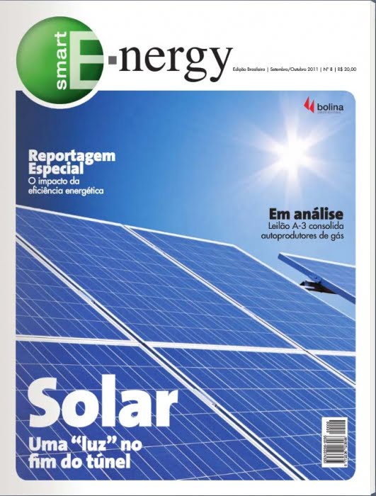 Oito páginas da revista são dedicadas aos esforços brasileiros para desenvolver tecnologia própria para a energia fotovoltaica