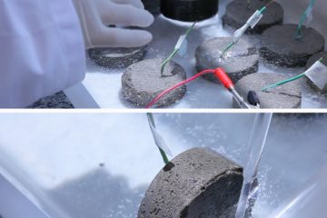 Ensaios eletroquímicos em amostras de concreto com armaduras de aço inoxidável