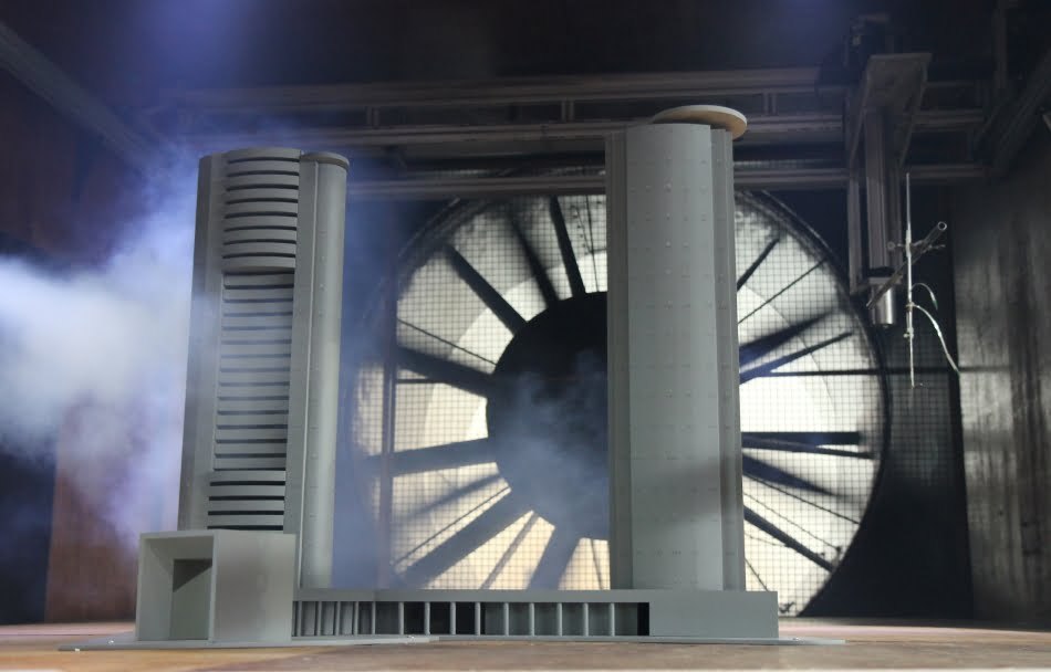 Ensaio de modelos reduzidos de prédios a serem construídos na cidade de Sorocaba