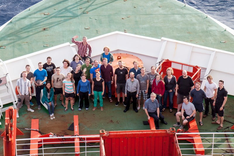 Grupo que participou da primeira parte do projeto de pesquisa do navio Polarstern