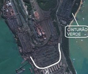 Wind fences para controle de dispersão de particulados 9 Figura 11 – Indicação do posicionamento da wind fence. Imagem obtida do Google Earth em agosto de 2012