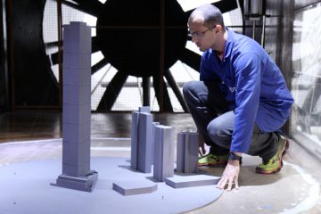 Prédios nas alturas 11 Edificação submetida aos testes é formada por uma torre única de 52 pavimentos, com 175 metros de altura