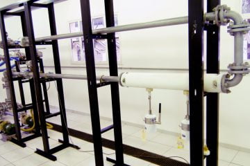 Loop de corrosão utilizado pelo Laboratório de Corrosão e Proteção do IPT para testar os dois tipos de sondas da Petrobras