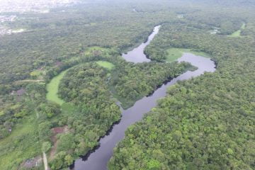 Uso do drone permitiu a captação de imagens para diversas análises feitas pelos laboratórios, como de uma planície flúvio-lagunar e antigos meandros...