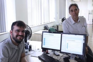 Diversos métodos de valoração de tecnologias que podem ser utilizados pelos núcleos de inovação tecnológica, e a aplicabilidade desse processo em suas atividades, são apresentados no curso por Guimarães (à esquerda) e Azevedo