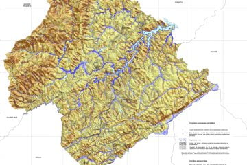 Cartas de suscetibilidades são destinadas a fins de planejamento territorial e prevenção de desastres naturais - na foto, a carta do município de Santa Isabel