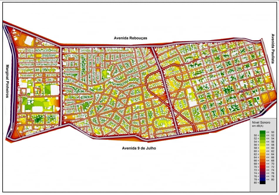 Projeto-piloto selecionou para o estudo o quadril&aacute;tero formado pela Marginal Pinheiros (Ponte Eus&eacute;bio Matoso), Avenida Paulista, Avenida Rebou&ccedil;as e Avenida Nove de Julho...