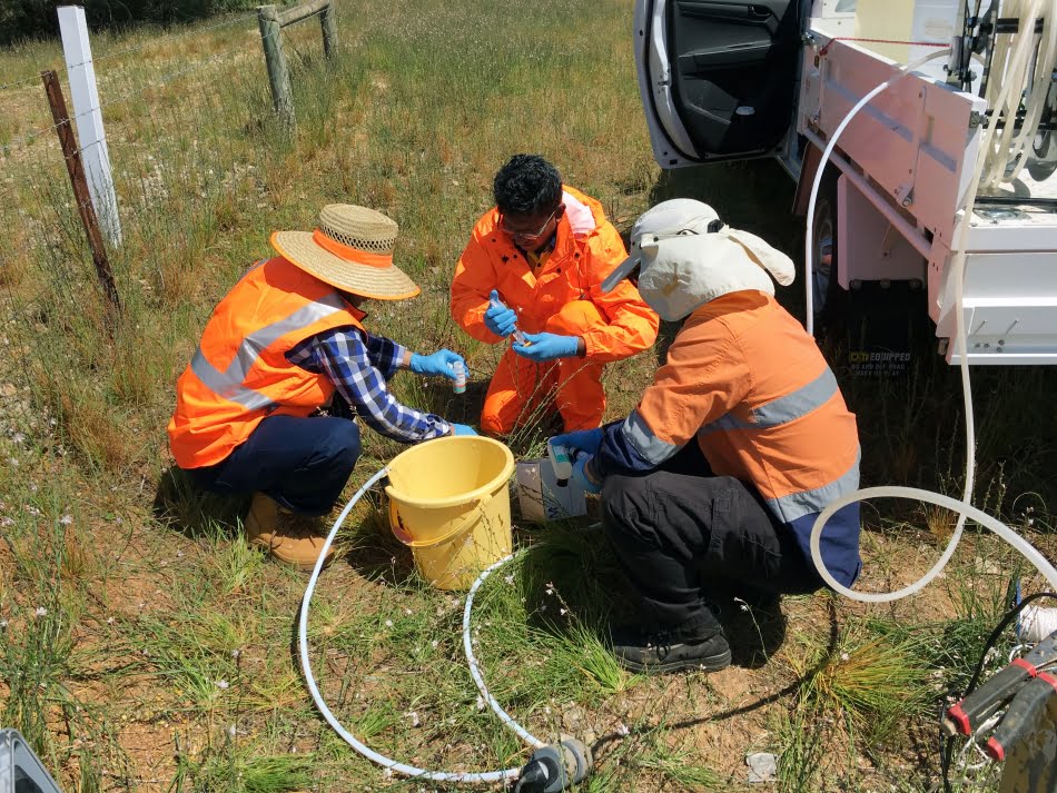 Primeira atividade do pesquisador na Austrália foi uma visita a campo para acompanhar uma campanha de monitoramento ambiental