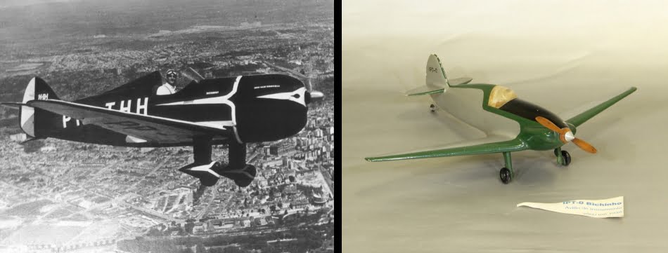 O 'Bichinho' foi um dos protótipos construídos pelo IPT na década de 40, e cujo modelo pertence ao acervo do IPT; na foto, também pertencente ao acervo, o piloto Orthon Hoover sobrevoa Rio Claro no mesmo avião em 1941