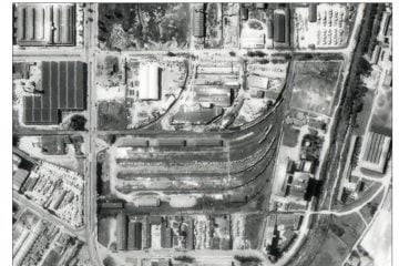 Imagem aérea do terreno com a antiga sede do IBDF no ano 1972. Fonte: Acervo Histórico IPT