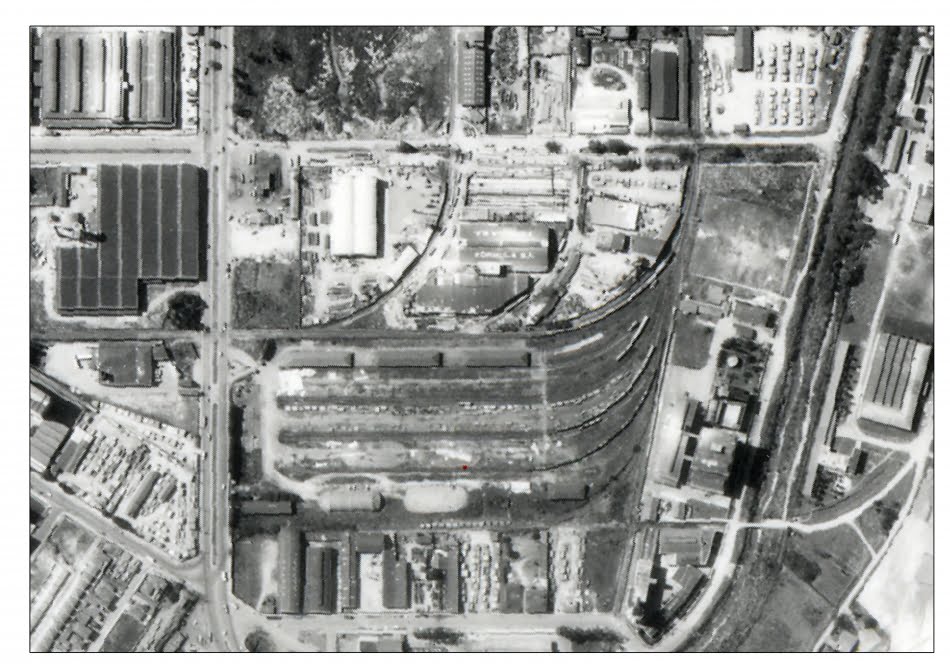 Projeto de Reabilitação da antiga UTM Jaguaré 1 Imagem aérea do terreno com a antiga sede do IBDF no ano 1972. Fonte: Acervo Histórico IPT